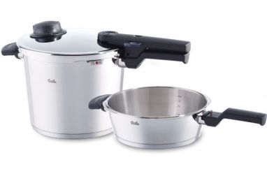 Набор из 2-х предметов: скороварка с паровой вставкой "Vitavit® Comfort, 26 см; 5,5 л / 8,0 л и дополнительный сотейник-сковорода, 2,7 л / 4,0 л, со стеклянной крышкой